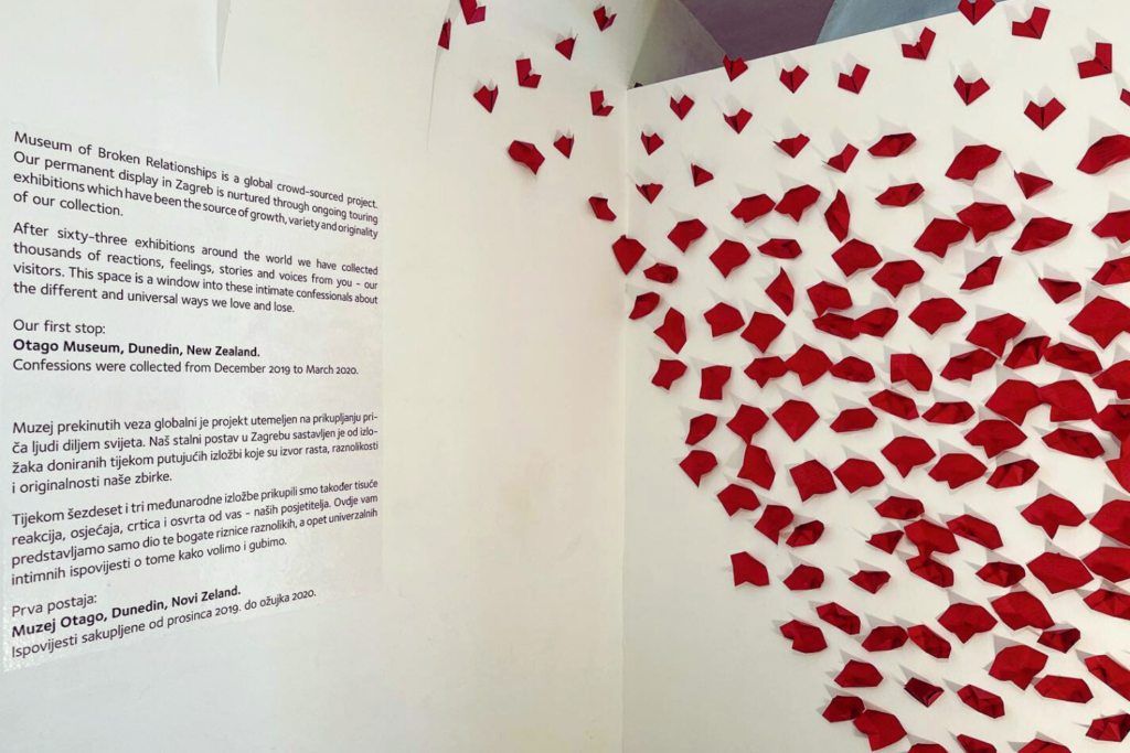 Museum Of Broken Relationships Zagreb hearts red attraction vivid red and white