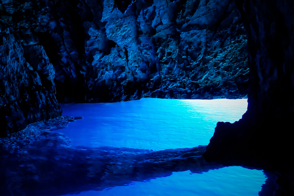 Blue cave, Mljet, attraction, water, sea, vivid blue