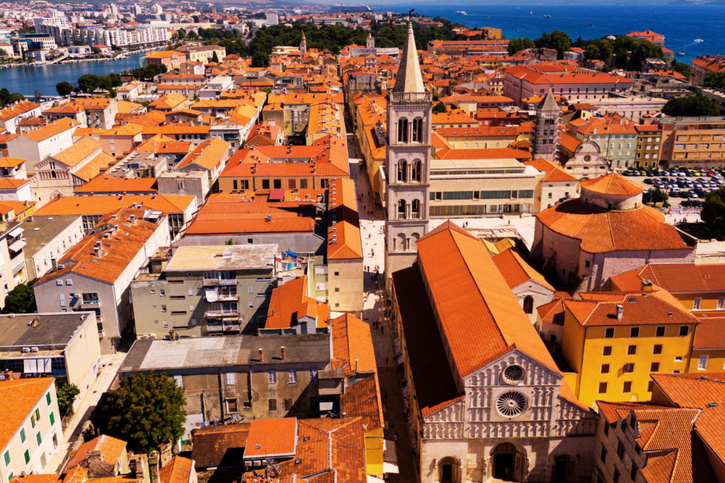 Kalelarga street, attraction in Zadar, long, shops, tourists, colorful