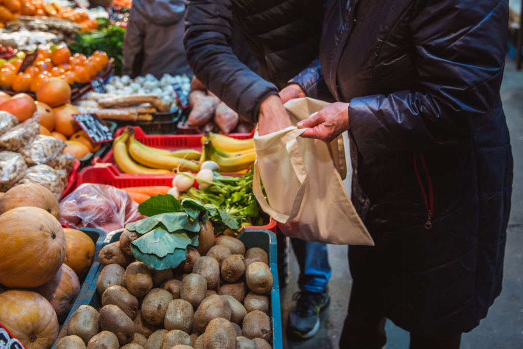 Zagreb Dolac market fruit vegetables people colorful 