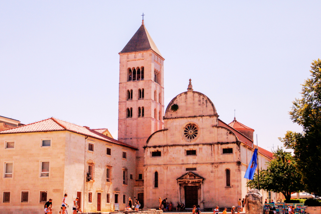 St. Anastasia church, religion, attraction in Zadar, tourists, vivid